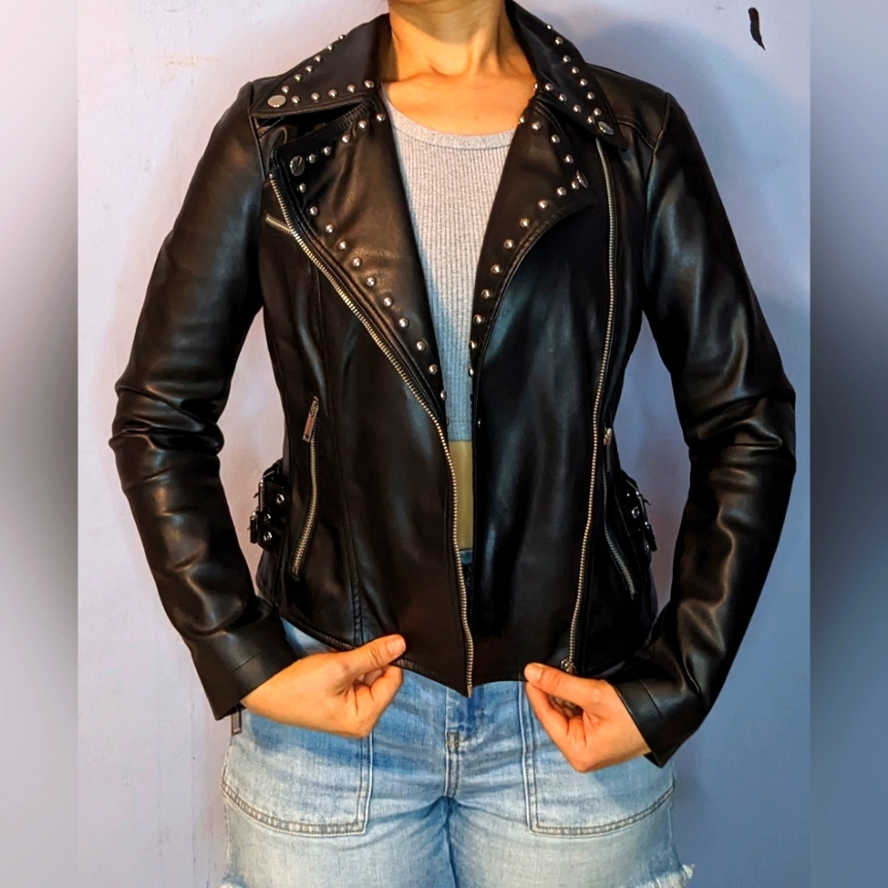 Lauribelles Studded Moto Jacket by Chelsea Deboer XS